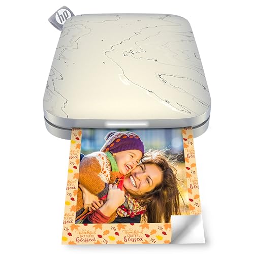 HP Sprocket Select Portable 2.3x3.4" Instant Photo Printer (Eclipse) Print Pictures on Zink Sticky-Backed Paper from your iOS & Android Device.,White