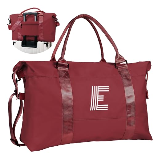 Graduation Gifts for Girls, Initial Travel Duffel Bag, Sports Bag, Personalized Weekender Bag，Monogram Overnight Bag Gift for Grandmother,Birthday Gifts Personalized Gifts (Letter M)