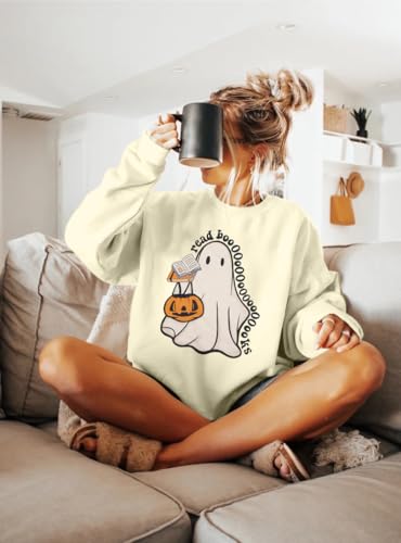 ASTANFY Halloween Sweatshirts for Women in My Spooky Era sweater Teacher shirts book Graphic Sweatshirt Long Sleeve Pullover