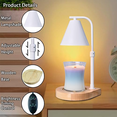 Candle Warmer Lamp with Timer - Electric Candle Lamp Warmer, Birthday Gifts for Women, for Mom, House Warming Gifts New Home, Candle Warmer for Jar Candles with 2 Bulbs BlackGold