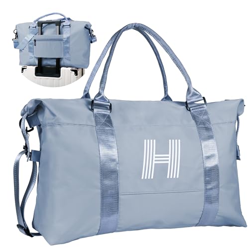 Graduation Gifts for Girls, Initial Travel Duffel Bag, Sports Bag, Personalized Weekender Bag，Monogram Overnight Bag Gift for Grandmother,Birthday Gifts Personalized Gifts (Letter M)