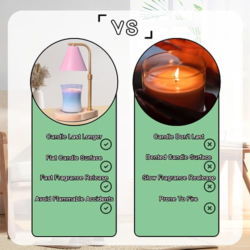 Candle Warmer Lamp with Timer - Electric Candle Lamp Warmer, Birthday Gifts for Women, for Mom, House Warming Gifts New Home, Candle Warmer for Jar Candles with 2 Bulbs BlackGold