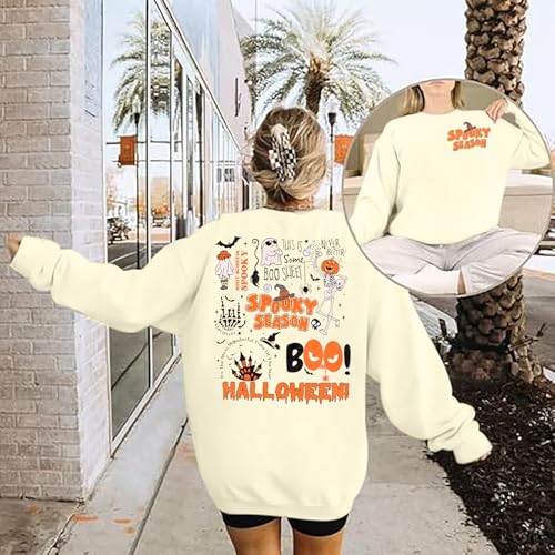 ASTANFY Halloween Sweatshirts for Women in My Spooky Era sweater Teacher shirts book Graphic Sweatshirt Long Sleeve Pullover