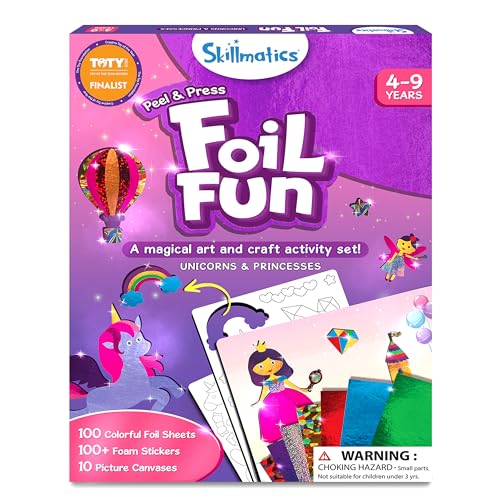 Skillmatics Art & Craft Activity - Foil Fun Holiday Magic, No Mess Art for Kids, Christmas Craft Kits & Supplies, DIY Creative Activity, Gifts for Boys & Girls Ages 4, 5, 6, 7, 8, 9