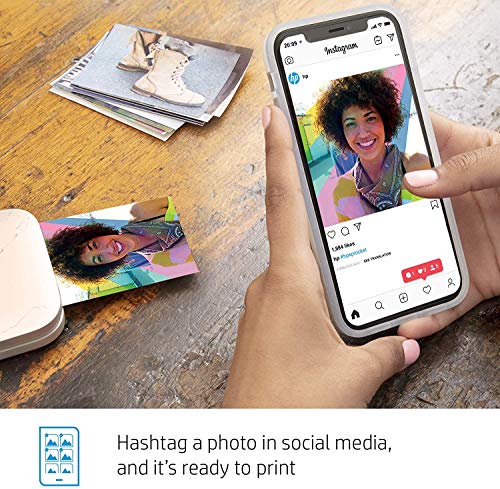 HP Sprocket Select Portable 2.3x3.4" Instant Photo Printer (Eclipse) Print Pictures on Zink Sticky-Backed Paper from your iOS & Android Device.,White