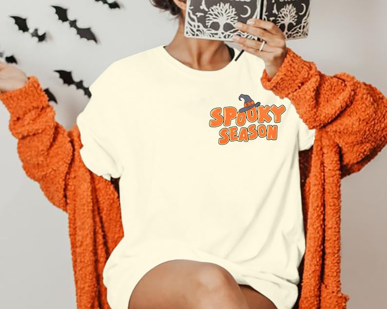 ASTANFY Halloween Sweatshirts for Women in My Spooky Era sweater Teacher shirts book Graphic Sweatshirt Long Sleeve Pullover