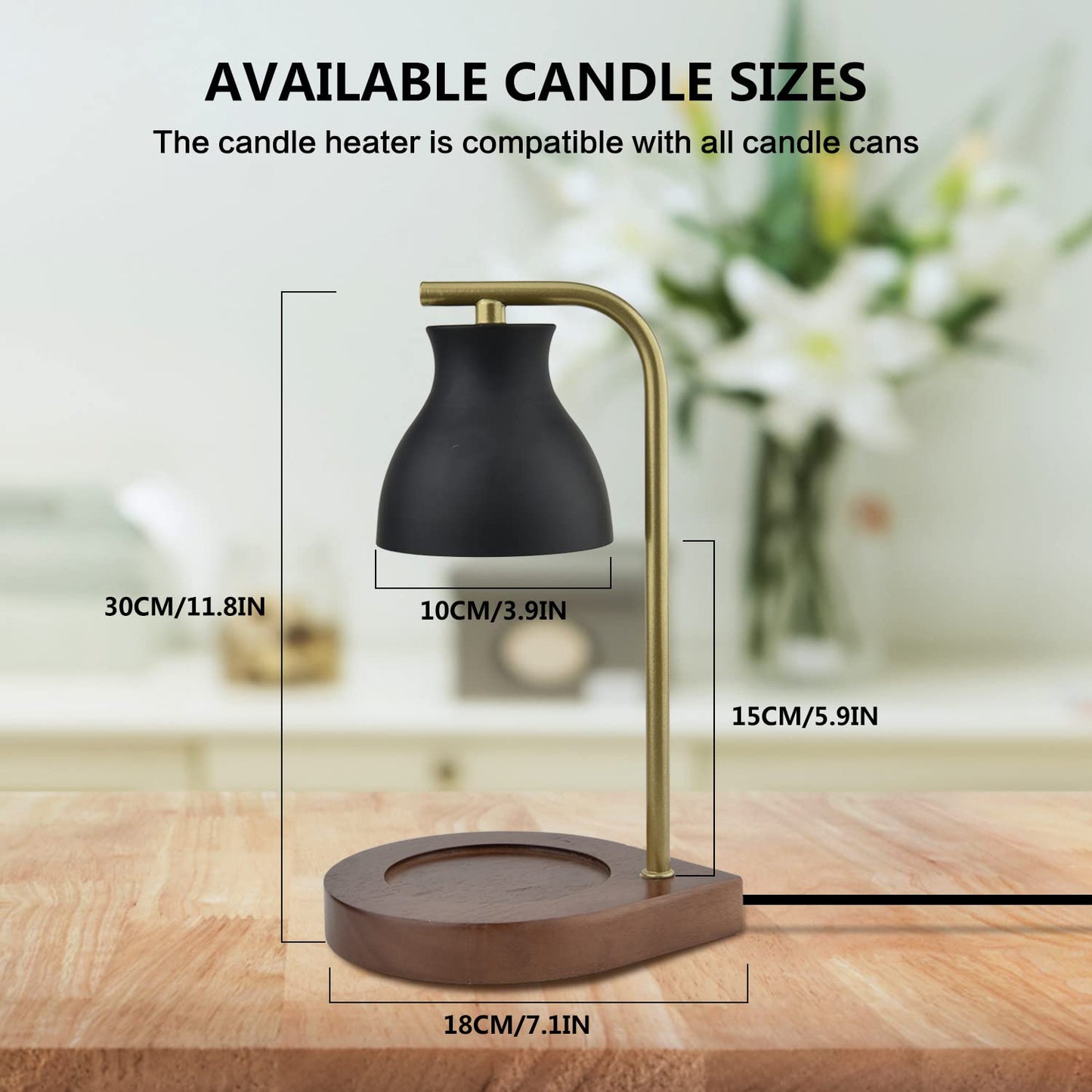 Candle Warmer Lamp with Timer - Electric Candle Lamp Warmer, Birthday Gifts for Women, for Mom, House Warming Gifts New Home, Candle Warmer for Jar Candles with 2 Bulbs BlackGold