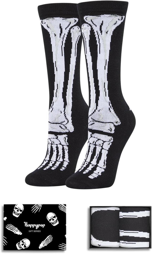 HAPPYPOP Halloween Gifts Socks Ideas - Spooky Gifts for Men Women, Halloween Gifts for Teens, Skeleton Gifts for Man Woman