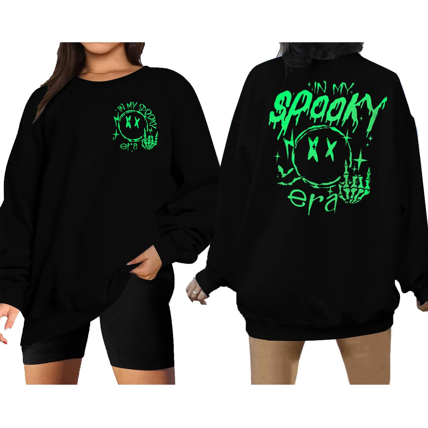 ASTANFY Halloween Sweatshirts for Women in My Spooky Era sweater Teacher shirts book Graphic Sweatshirt Long Sleeve Pullover