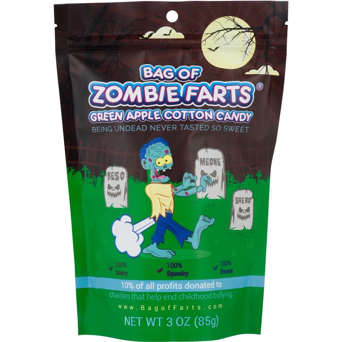 Bag Of Zombie Farts Green Apple Cotton Candy, 1 pack / 3 ounces