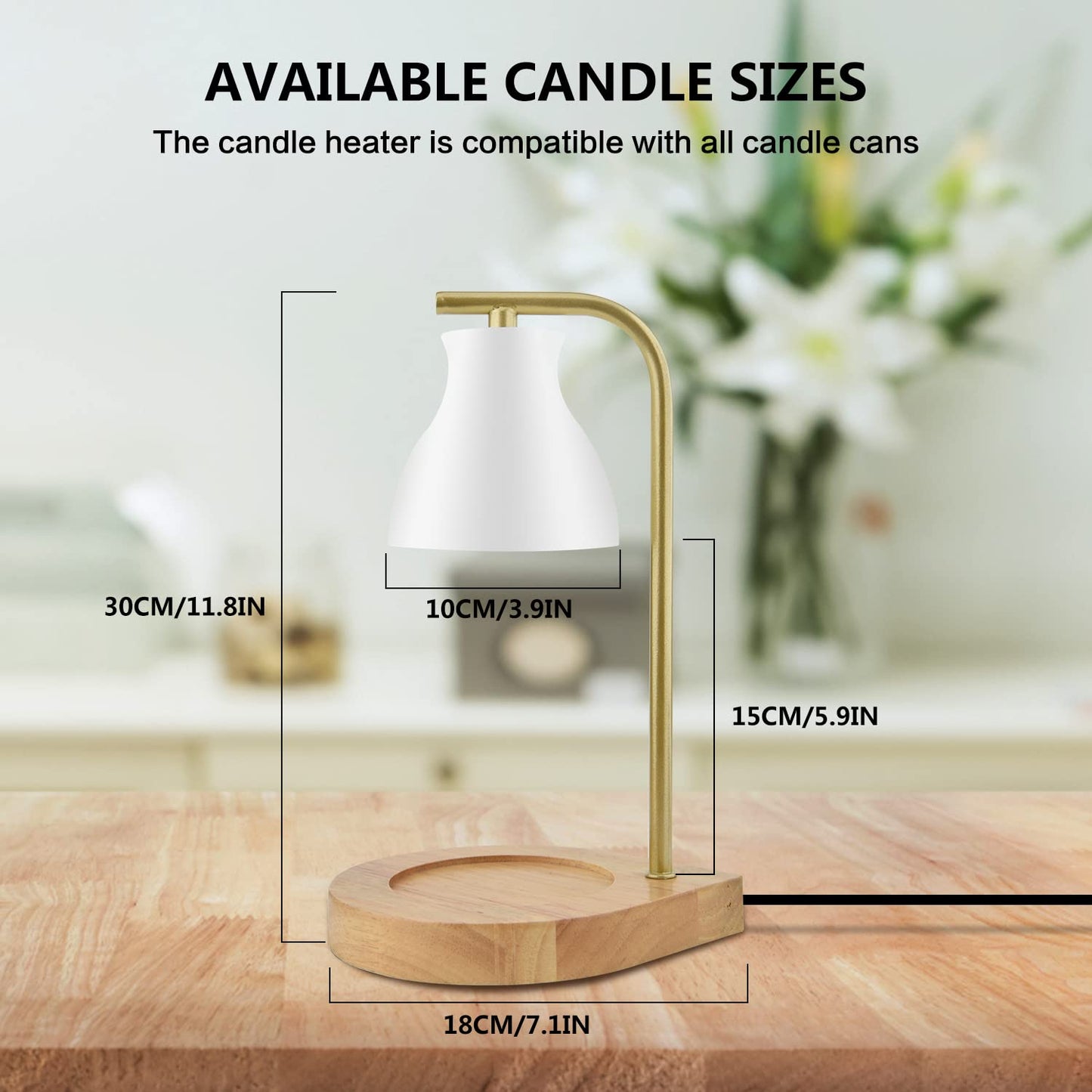 Candle Warmer Lamp with Timer - Electric Candle Lamp Warmer, Birthday Gifts for Women, for Mom, House Warming Gifts New Home, Candle Warmer for Jar Candles with 2 Bulbs BlackGold