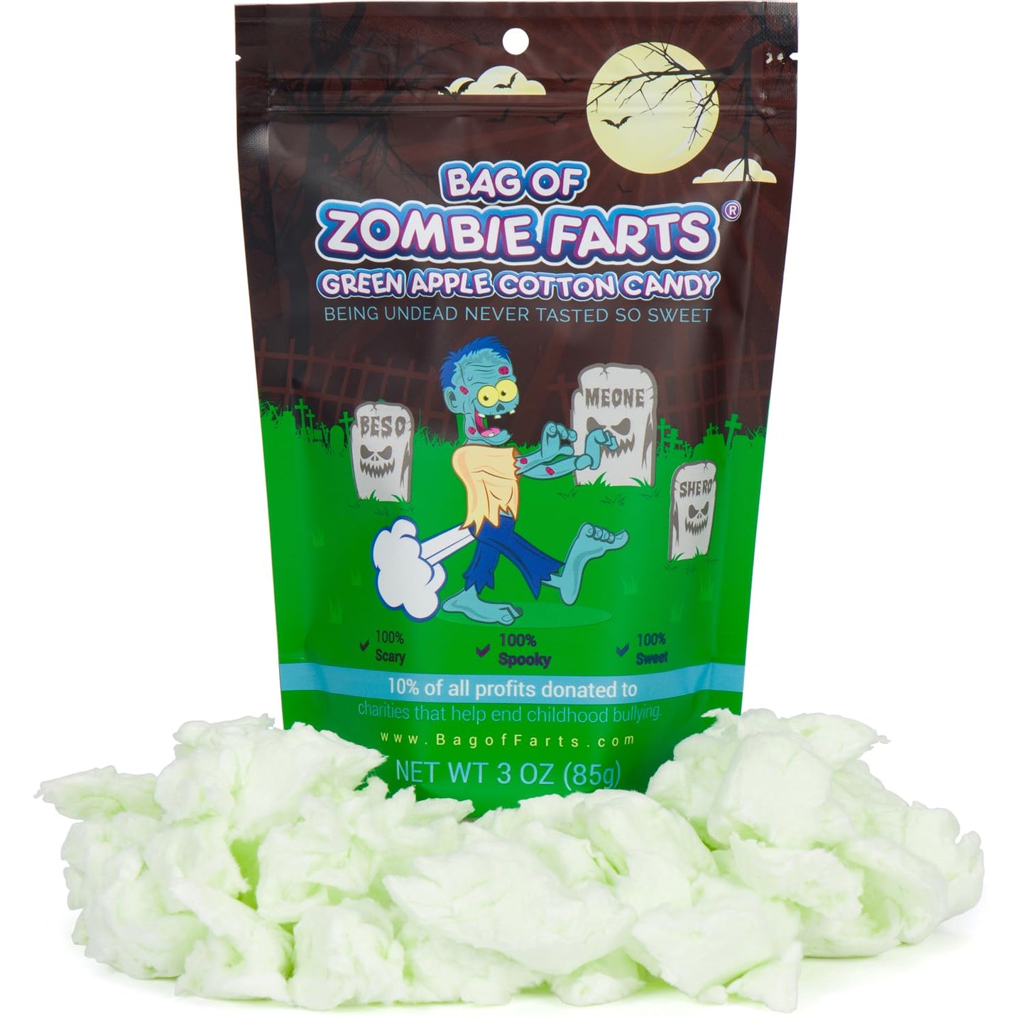 Bag Of Zombie Farts Green Apple Cotton Candy, 1 pack / 3 ounces