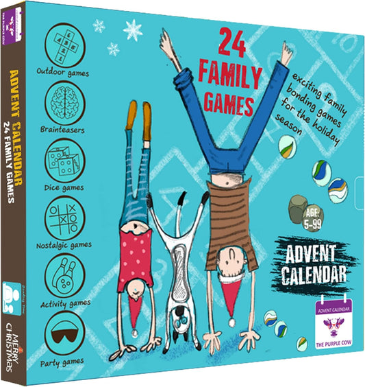 NEW 2024 Advent/Countdown Calendar FAMILY GAMES. 24 OF THE BEST EVER FAMILY GAMES IN ONE BOX – put the screen aside and enjoy hours of FUN. Comes with a step-by-step picture guide. For kids aged 6+. The perfect family bonding experience.