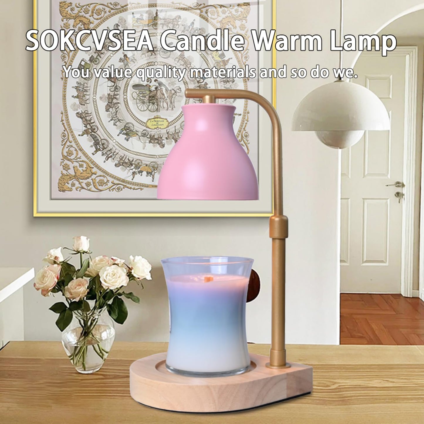 Candle Warmer Lamp with Timer - Electric Candle Lamp Warmer, Birthday Gifts for Women, for Mom, House Warming Gifts New Home, Candle Warmer for Jar Candles with 2 Bulbs BlackGold