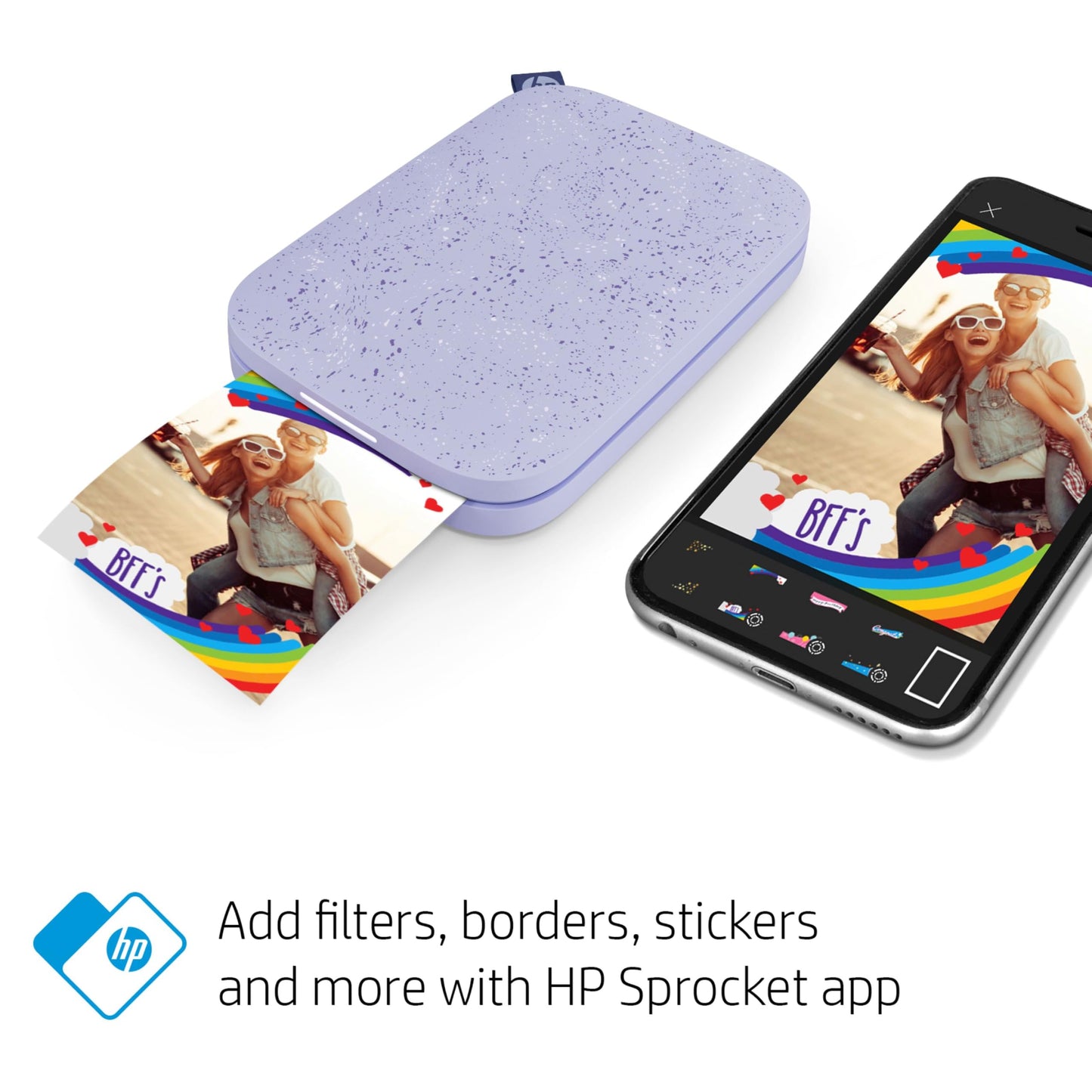 HP Sprocket Select Portable 2.3x3.4" Instant Photo Printer (Eclipse) Print Pictures on Zink Sticky-Backed Paper from your iOS & Android Device.,White