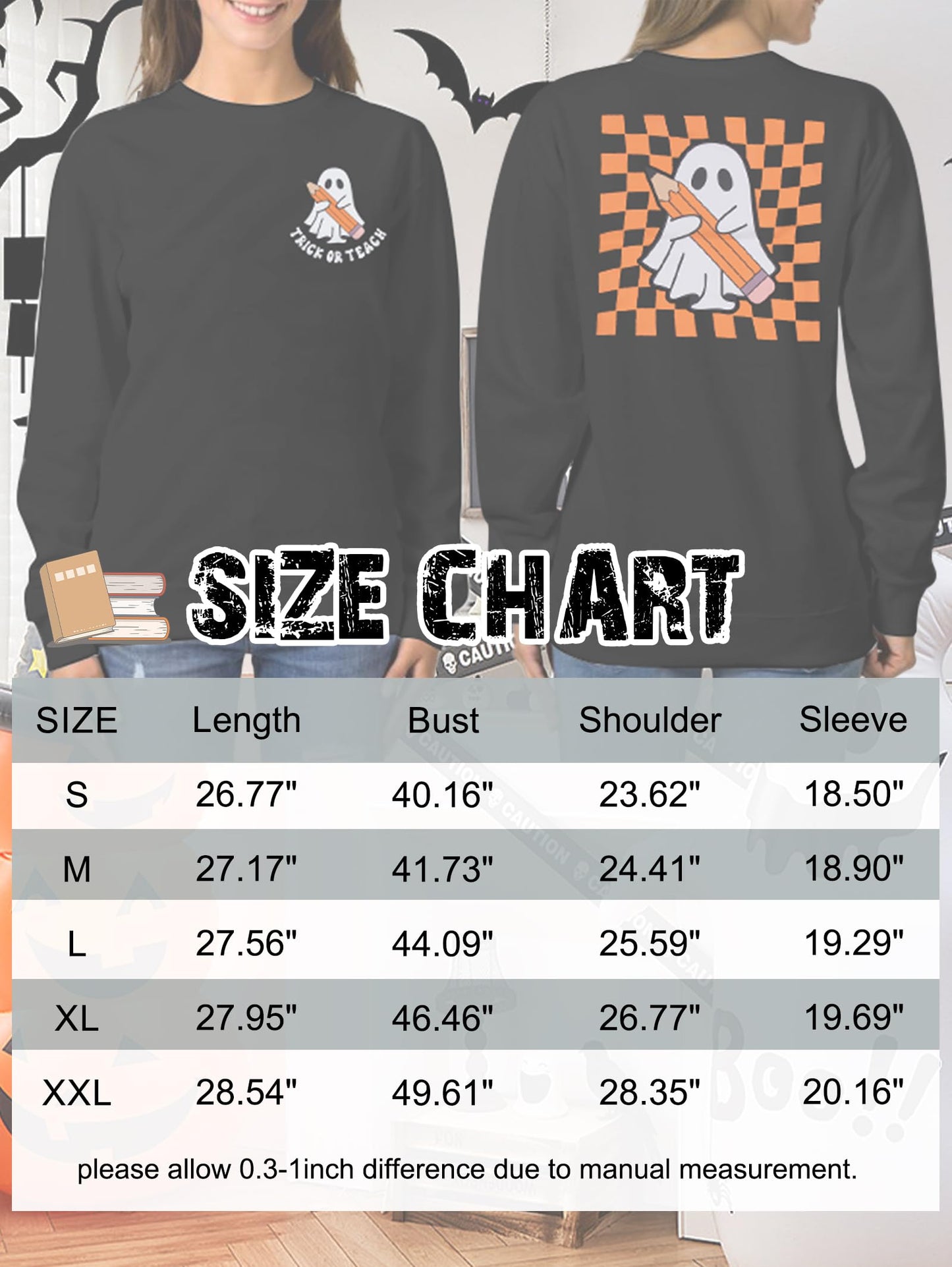 ASTANFY Halloween Sweatshirts for Women in My Spooky Era sweater Teacher shirts book Graphic Sweatshirt Long Sleeve Pullover