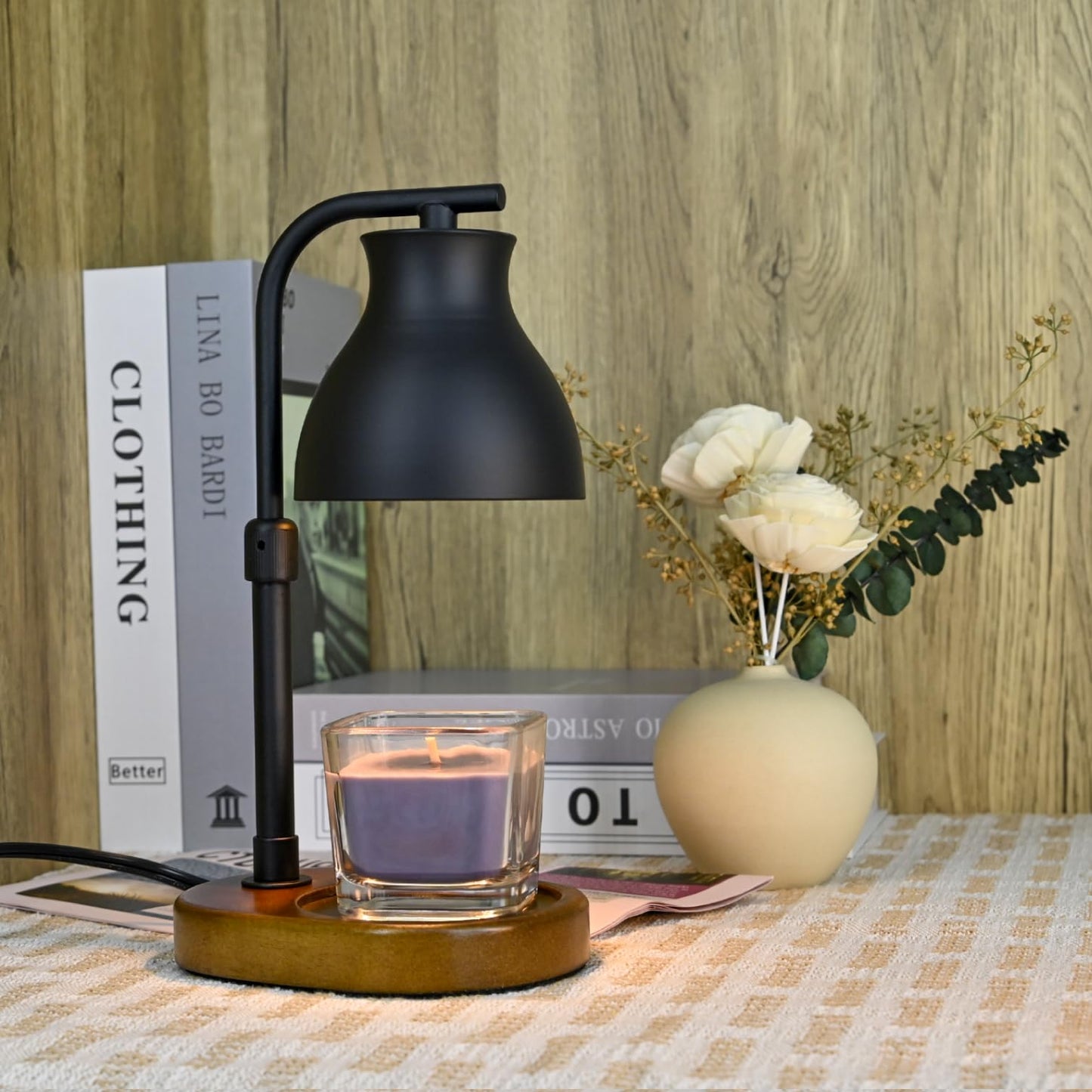 Candle Warmer Lamp with Timer - Electric Candle Lamp Warmer, Birthday Gifts for Women, for Mom, House Warming Gifts New Home, Candle Warmer for Jar Candles with 2 Bulbs BlackGold