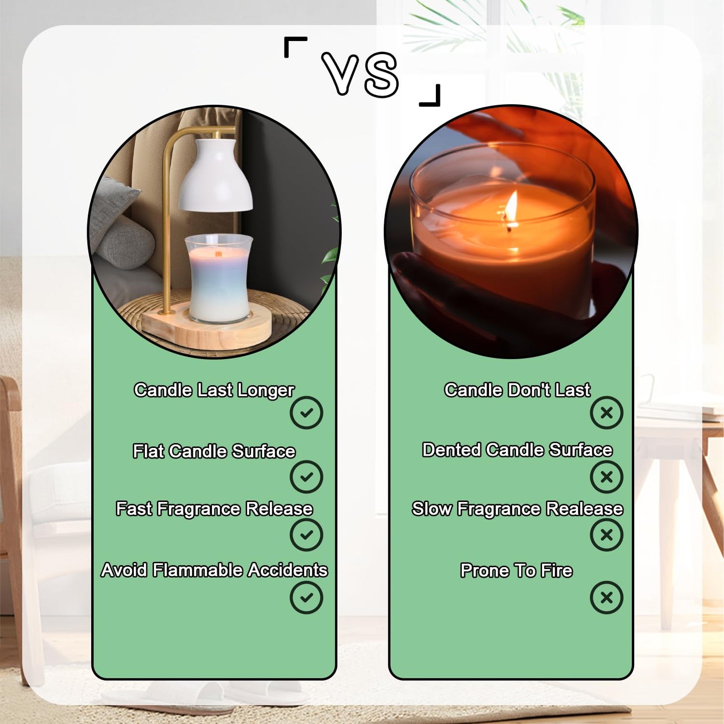 Candle Warmer Lamp with Timer - Electric Candle Lamp Warmer, Birthday Gifts for Women, for Mom, House Warming Gifts New Home, Candle Warmer for Jar Candles with 2 Bulbs BlackGold