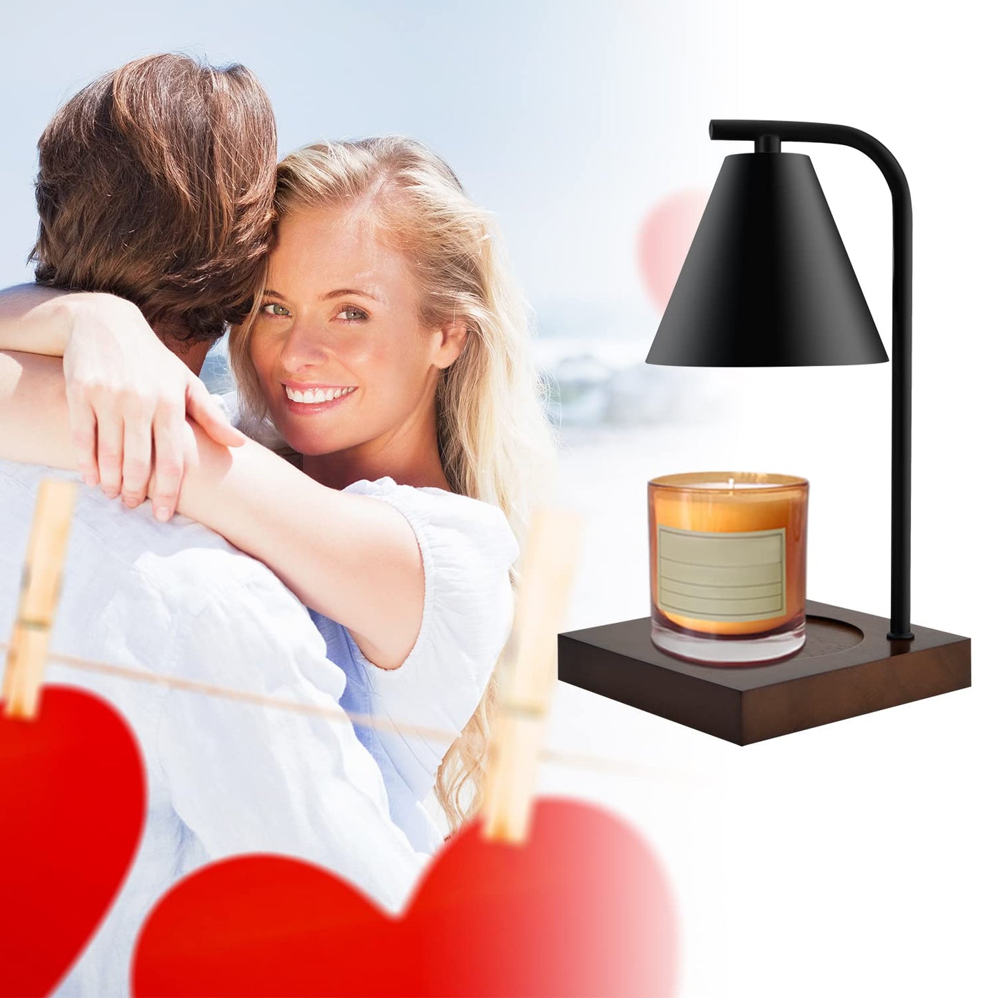 Candle Warmer Lamp with Timer - Electric Candle Lamp Warmer, Birthday Gifts for Women, for Mom, House Warming Gifts New Home, Candle Warmer for Jar Candles with 2 Bulbs BlackGold