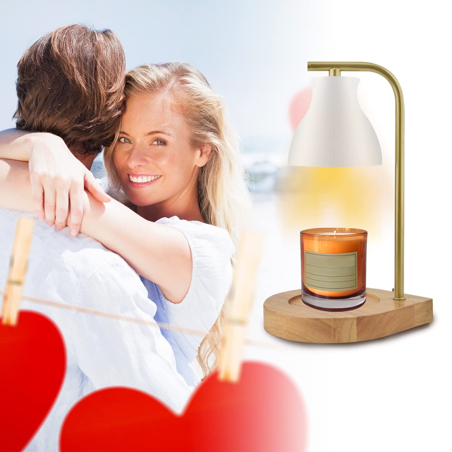 Candle Warmer Lamp with Timer - Electric Candle Lamp Warmer, Birthday Gifts for Women, for Mom, House Warming Gifts New Home, Candle Warmer for Jar Candles with 2 Bulbs BlackGold