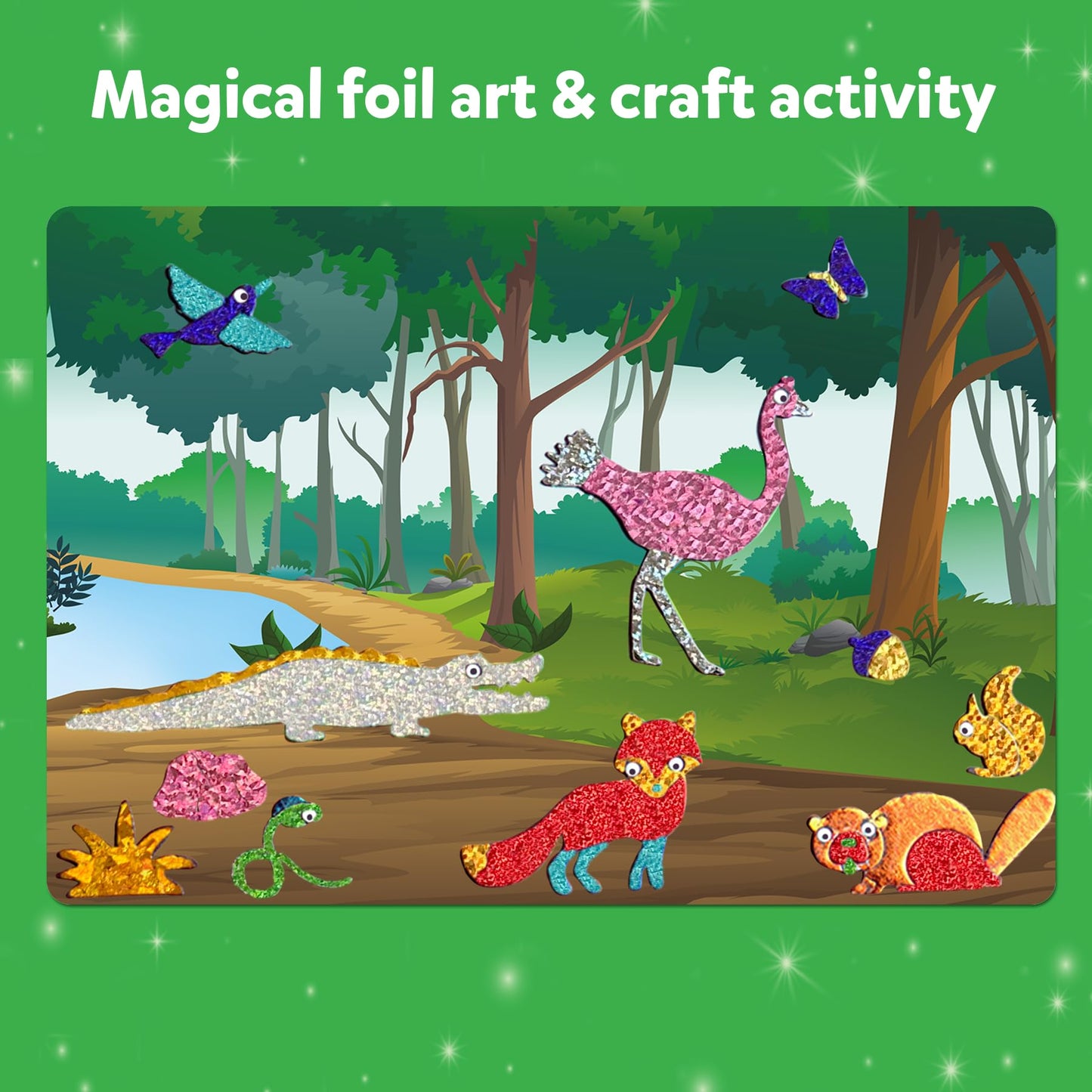 Skillmatics Art & Craft Activity - Foil Fun Holiday Magic, No Mess Art for Kids, Christmas Craft Kits & Supplies, DIY Creative Activity, Gifts for Boys & Girls Ages 4, 5, 6, 7, 8, 9