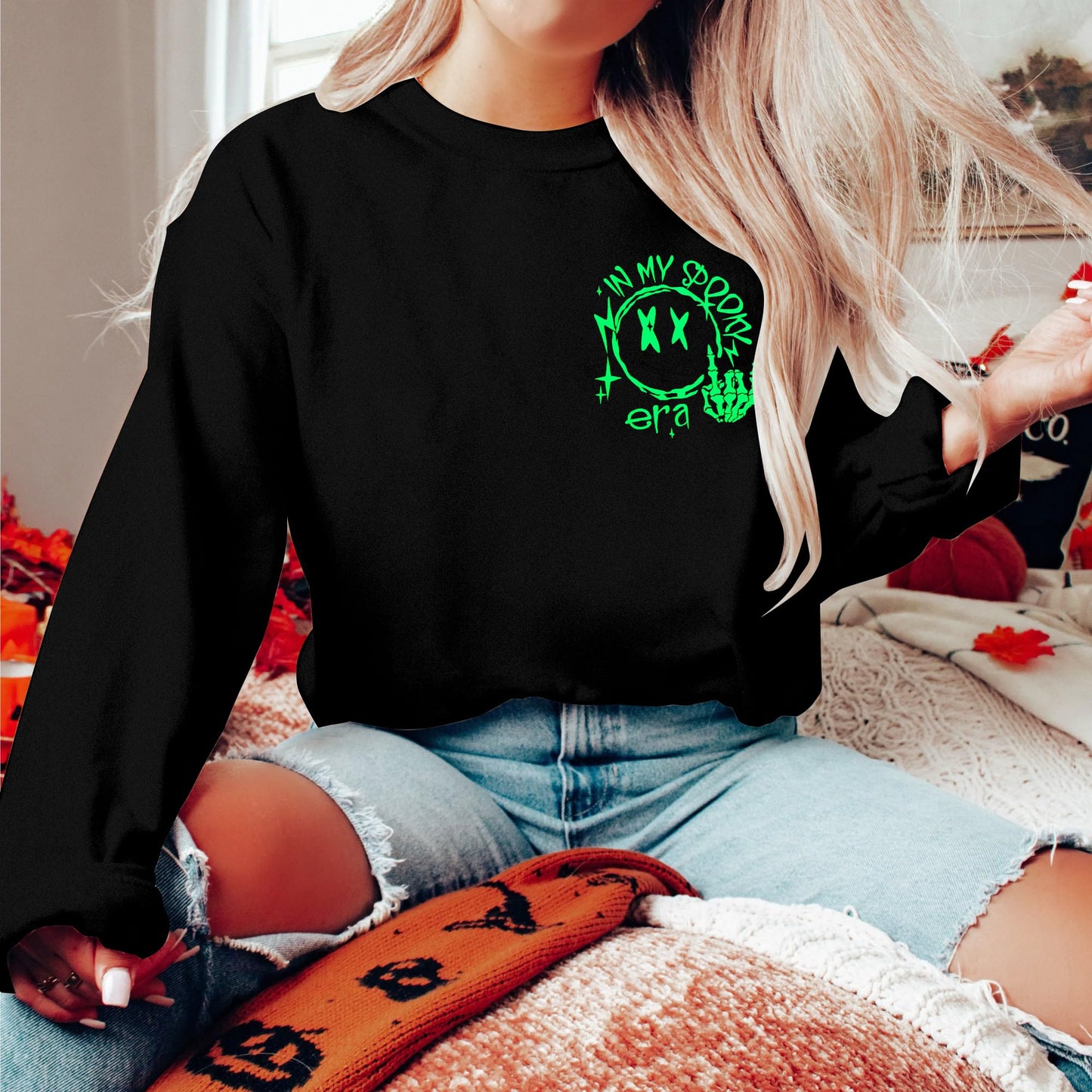 ASTANFY Halloween Sweatshirts for Women in My Spooky Era sweater Teacher shirts book Graphic Sweatshirt Long Sleeve Pullover