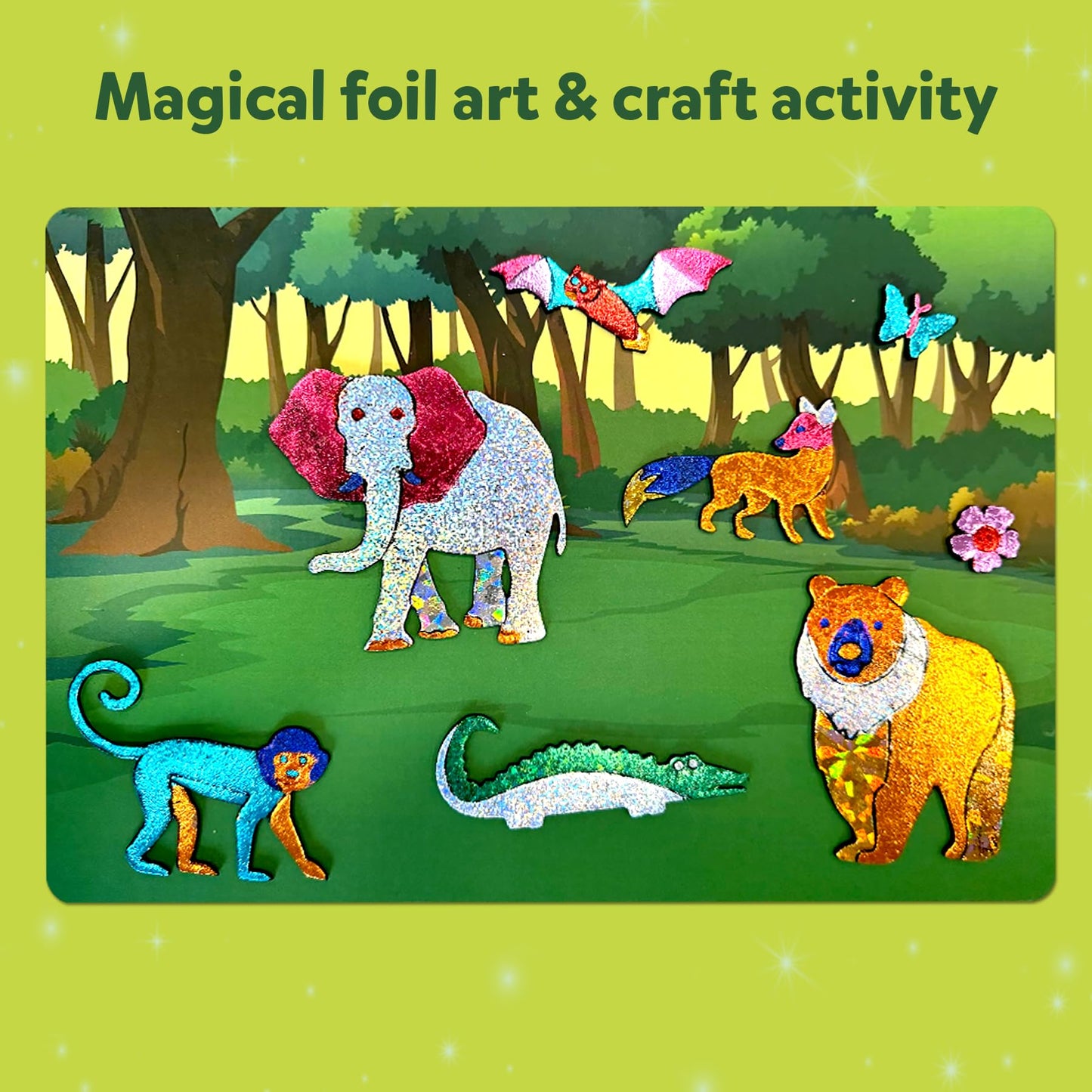 Skillmatics Art & Craft Activity - Foil Fun Holiday Magic, No Mess Art for Kids, Christmas Craft Kits & Supplies, DIY Creative Activity, Gifts for Boys & Girls Ages 4, 5, 6, 7, 8, 9