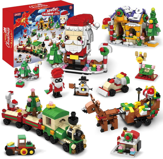 ZIZZ Advent Calendar 2024 Kids: 24 Days Christmas Building Blocks Toy Xmas Countdown Building Set Surprise Christmas Gift for Boys Girl Teen Age 6 7 8 9 10 11 12+ Years Old Christmas Stocking Stuffers