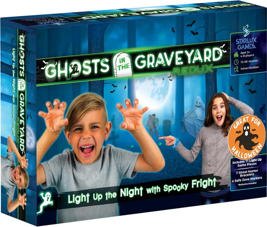 Ghosts in The Graveyard Redux: “One of The Best Spooky Outdoor Games for Kids” | Ages 5+, 4-8 Players | Light up Games | Hide and Seek Style | Glow in The Dark Games | Outdoor Activities for Kids