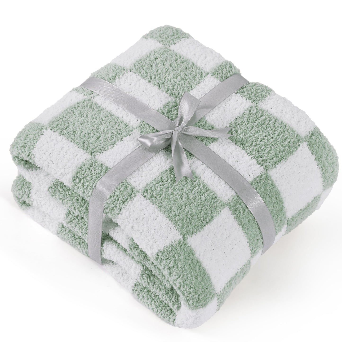 Bedsure Checkered Throw Blanket - Super Soft Knit Breathable Throw Blanket, Warm Cozy Fluffy Lightweight Summer Blanket for Couch Sofa Bed (50" x 60")